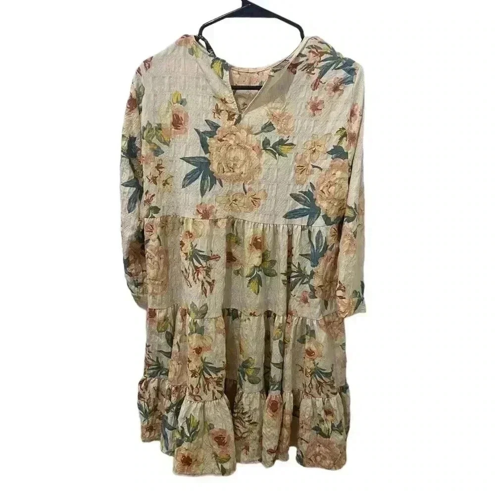 New ZARA The Sharon Floral Tiered Mini Dress Size Small - Picture 5 of 7